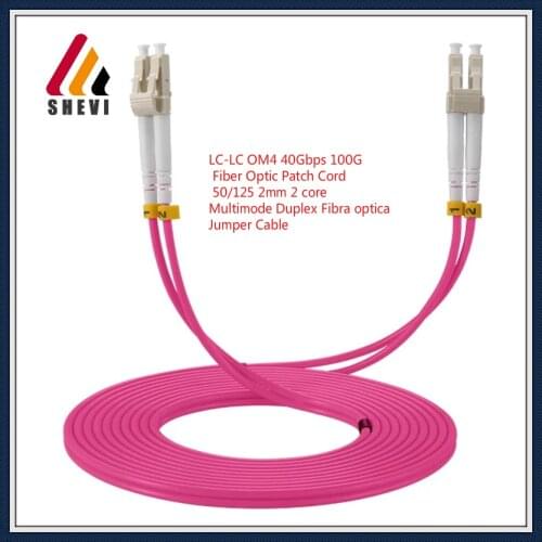 LC-LC OM4 40Gbps 100G Fiber Optic Patch Cord 50/125 2mm 2 core Multimode Duplex Fibra optica Jumper Cable