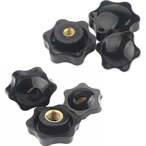 Plum Nut Mechanical Black Thumb Nut Knob Manual Nut Thermoplastic Brass Thread With and Without Holes M4 M5 M6 M8 M10 M12