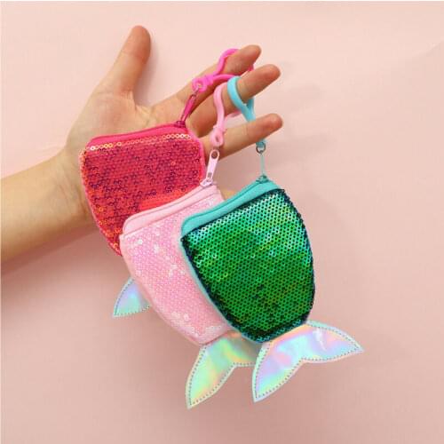 Fashion Mermaid Sequins Coin Purse Wallet Kids Girl Glittering Purse Children Party Zipper Clutch Bag Pouch Gift