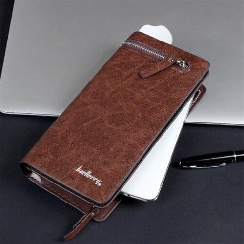 Men Wallets Brand Mens Leather Long Wallet Clutch Male Money Purse ID Card Holder Purse