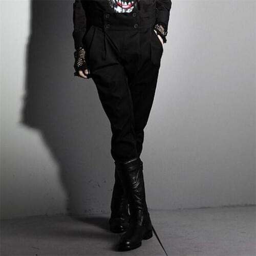 34-42 large size autumn and winter new tide mens slim Harem pants boots pants casual pants Korean pants straight breeches mens