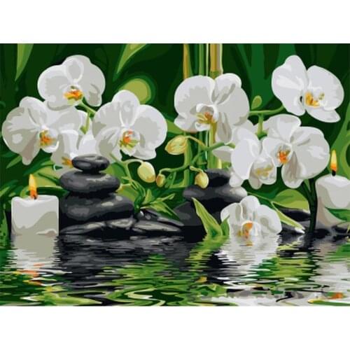 Flowers European Style DIY 11CT Embroidery Cross Stitch Kits Needlework Craft Set Cotton Thread Printed Canvas Home Sell