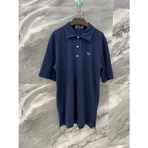 Niche Design Polo Shirt Collar Casual All-match Embroidery Fox Mid-length Cotton T-shirt Women Tops