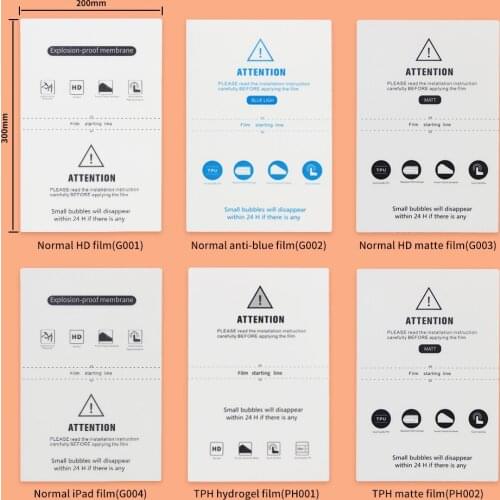 Newest 100Pcs Flexible Matte Hydrogel Protective Films For iPhone Samsung Huawei Curved Screen Protector