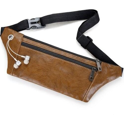 2021 autumn/winter new big screen mobile phone bag mens PU fashion pocket business Joker sports travel messenger bag