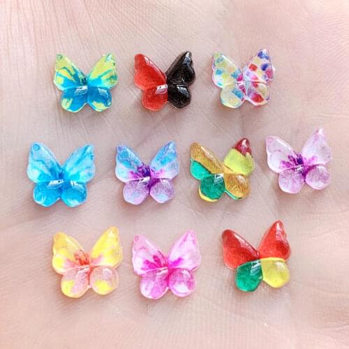 Wholesale 480pcs 10mm Colorful Butterfly Flatback rhinestone applique stones and crystals Cabochon Button wedding DIY -B22*6
