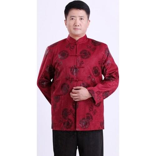 Quinquagenarian tang suits mens jacket 1 outerwear spring and autumn chinese style national clothing handmade stand collar