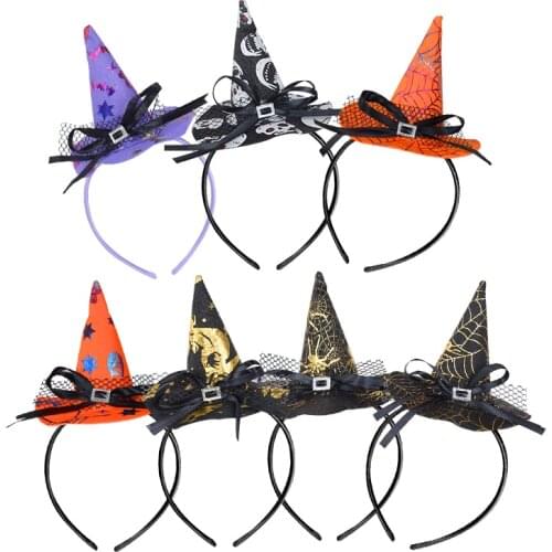 Halloween Headband Pumpkin Spider Web Hair Hoop Witch Cosplay Headdress Halloween Party Props Kids Girl Hair Accessories