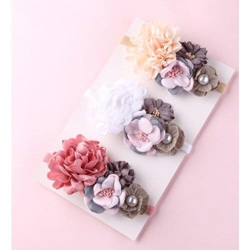Top Quality Burned Flower Headband,Girls Rose Flower With Nylon Headband Girls Behemian Headbands Hair Accessories 24pcs/lot