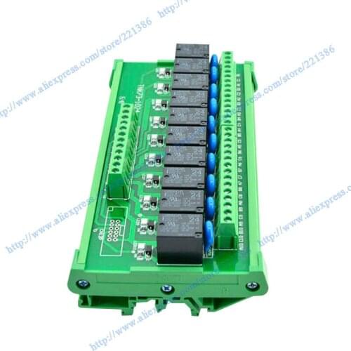 10 channel 12V 10A Omron relay control module DIN Rail Mount 10 SPDT Power Relay Interface Module, OMRON 10A Relay, 12V Coil NPN