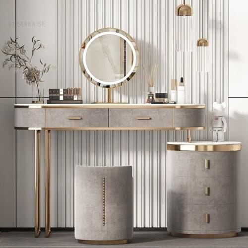 Light Luxury Dressers Bedroom Minimalist Solid Wood Storage Cabinet One-piece Dressing Table Bedroom Furniture Creative Dresser