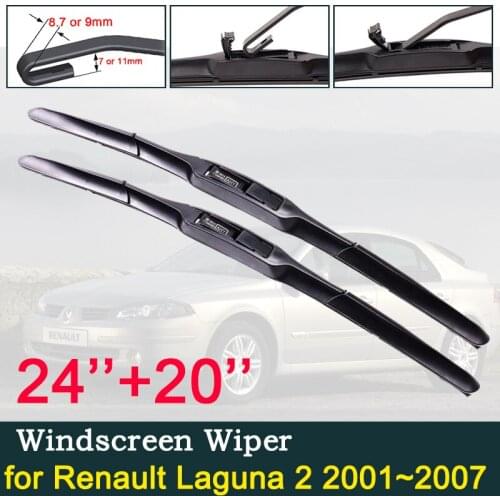 Car Wiper Blades for Renault Laguna 2 2001~2007 X74 Front Windscreen Windshield Wipers Brushes Car Accessories 2002 2003 2004