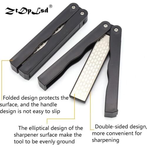 400/600 Grit Folding Pocket Diamond Knife Sharpener Stone Sharpening Whetstone Double Sided Portable Fold Kitchen Repair Grind