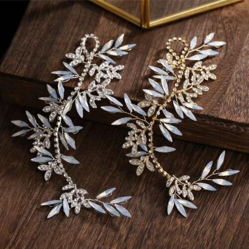 Wedding Hair Accessories Dinner Party Hair Headdress For Women Birdal Headbands Crystal Leaf Party Crown diademas