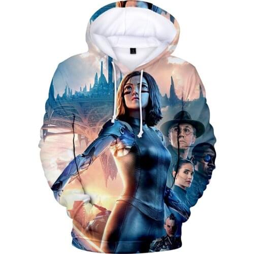 Alita Battle Angel 3D Hoodie Sweatshirt Hoodie Coat 2020 Hot New Mens / Womens Kawaii Printed Casual Long Hooded Full Aikooki