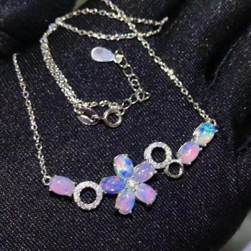 Party Jewelry Wholesale Luxury Opal necklace pendant 100% Natural Pink Opal pendants 925 sterling silver jewellery