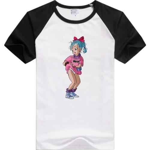 FOR bulma short sleeve funny anime T-shirt evil button Tshirt Tops GA661