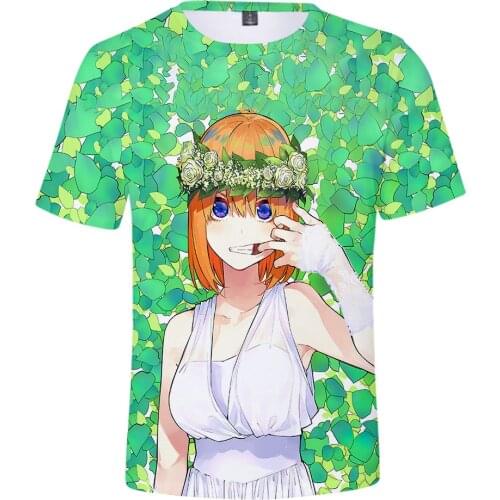 Funny Cute The Quintessential Quintuplets 3D Tshirts Summer Preppy Style MenWomen Street Clothes T-shirt Youthful Retro Clothes