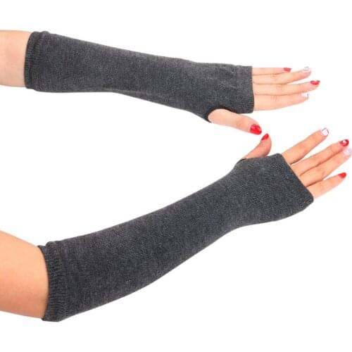 Womnes Winter Wrist Arm Hand Warmer Knitted Long Fingerless Gloves Mittens Moto Gloves without fingers Eldiven Gants femme Luvas