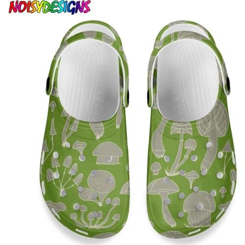 NOISYDESIGNS 2021 Women Sandals Comfortable Summer New Hole Shoes Mushroom Designs Female Clogs Garden Beach Flat Slippers