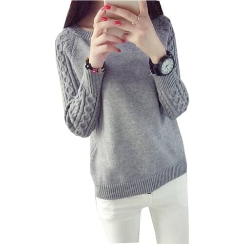 2021 Sweater Womens Long Sleeve Round Neck Solid Color Autumn And Winter Korean womens Sweaters And Pullovers Vestidos LXJ433