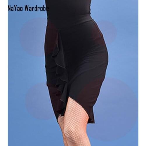 2020 New Latin Dance Dress Women Black Latin Dance Skirt for Ballroom Samba Tango Chacha Belly Dancing Performamnce SS029
