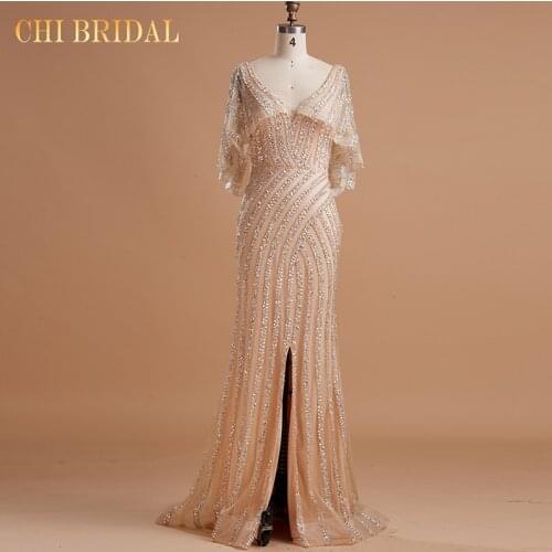 2021 New V Neck Luxury Beading Decoration Tassel Structure Level Female Elegant Evening Dress Handmade Ladies Long Dress