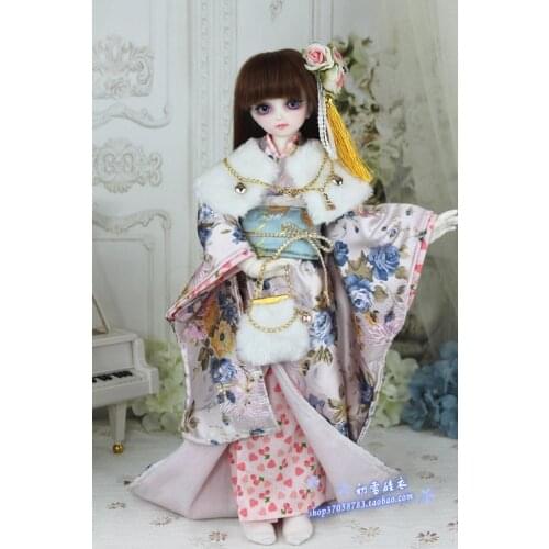 1/4 1/3 BJD Accessories doll clothing Japanese Kimono yukata+handbag+scarf set for BJD/SD,not include doll,shoes,wig and other