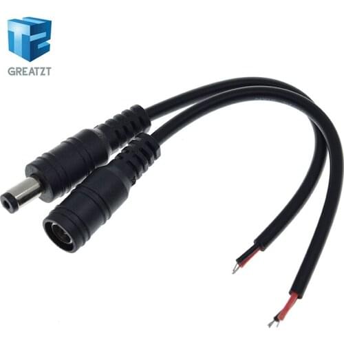GREATZT 1Set 5.5x2.1 Plug DC male or Female Cable Wire Connector For 3528 5050 LED Strip Light For diy