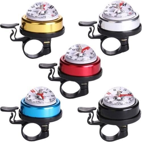 1Pc Aluminum Alloy Bike Bells Cycling Ring Outdoor Mountain Bike Compass Bell Cycling Horn Bicycle Bell With Compass