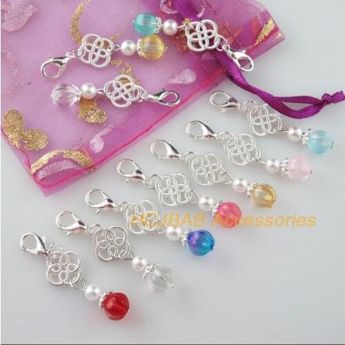 10 New Pumpkin With Clasps Charms Silver Plated Knot Connetors Mixed 12x29mm