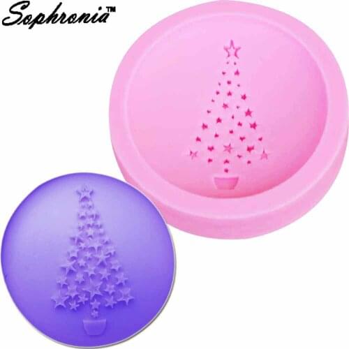10PCS/SET 3D Christmas Tree Silicone Cake Mold Candle Handmade Resin Molds Chocolate Fondant Decorating Tools Baking M836
