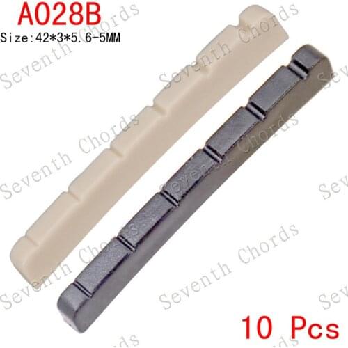 10 Pcs ST TL Electric Guitar Curved 6 String Slotted Nut,Made of Plastic. Size 42*3*5.6-5MM
