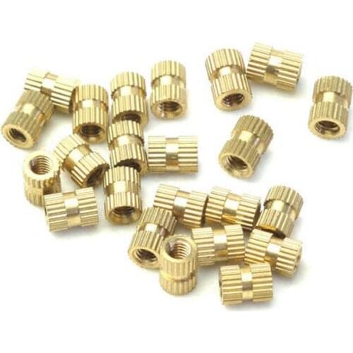 100pcs M3 M4 M5 Copper Inserts Brass Double Pass Knurl Nut Embedded Fastener