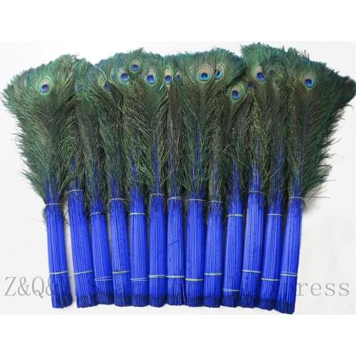 20-100 Natural Peacock Feathers 80-90CM (32-36 Inch) Directly Dyed In Blue Orchid DIY Craft Jewelry Clothing Feather