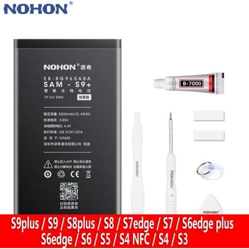 NOHON Battery For Samsung Galaxy S9 S8 Plus S6 S7 Edge S5 S4 NFC S3 Lithium Bateria G9650 G960F G965F Replacement Phone Battery