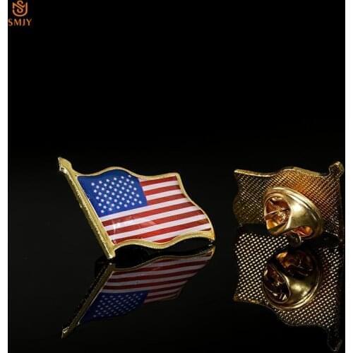 American Flag Hat Tie Badge Safety Butterfly Buckle Fashion Brooch Backpack Clothing Accessories USA Pin Brooch Decor