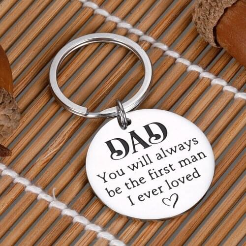 Step Dad Keychain Father Day Gift for Dad Puppy You Will Always Be The First Man I Ever Loved Wedding Gifts for Dad