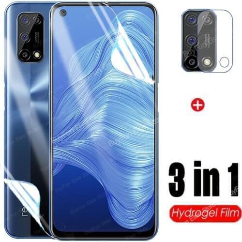 3 in 1 Hydrogel Film On For Oppo Realme 7 5G Screen Protector For Realme V5 5G X7 7 Pro Camera Lens Protective Film Not Glass