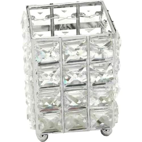 Crystal Makeup Organizer Metal Storage Box Nail Brush Beauty Pencil Case Makeup Brush Holder Cosmetic Organizer European style