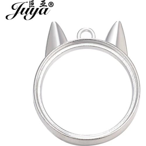 JUYA 5pcs/lot 30mm Cute Round Double Sided Cabochon Base Setting For Pendant Neckalce DIY Jewelry Making Accessories Handmade