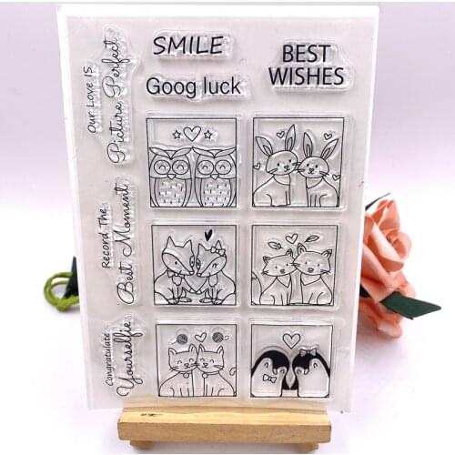 KLJUYP Animal Couple Clear Stamps Scrapbook Paper Craft Clear stamp scrapbooking