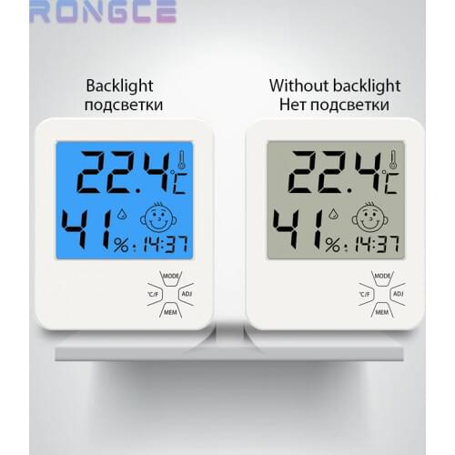 Indoor Digital Temperature Humidity Clock LCD Electronic Mini Thermometer Hydrometer Meter With Stand Hygrometer Humidity Gauge