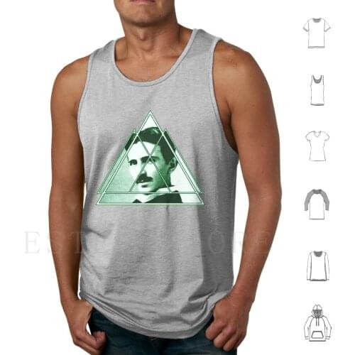 Tri-Tesla Tank Tops Vest Nikola Tesla Tesla Science Pop Art Design Electricity Pattern Future Scientist Illuminati Based