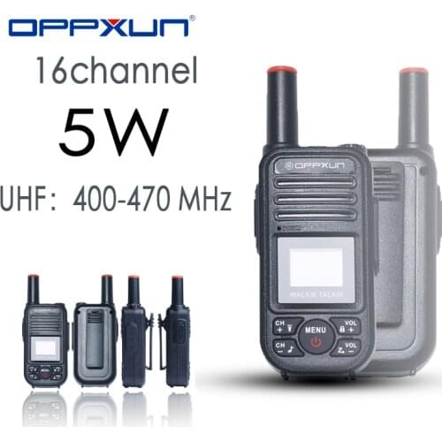 Oppxun A5 Mini Walkie Talkie 5W Two Way Radio screen Bluetooth Portatile CB Radio UHF 400-470MHz Ham Comunicadtor Transceiver