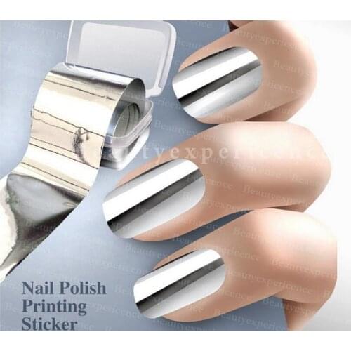Fashion Silver Color pattern Decoration Nail Accessories Art Decals Art Transfer Foil Nail Sticker Tip Decoration Easy