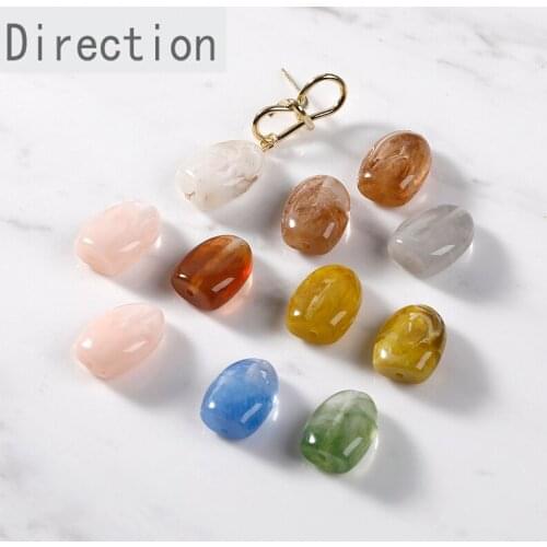 Retro resin irregular abnormal halo dyeing effect straight hole beads DIY jewelry beads hand made material accessories