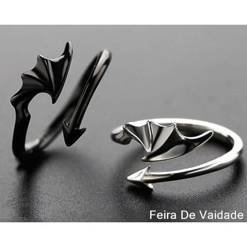 Nordic Mythology Angel and Demon Ring Fashion Adjustable Couple Ring a Lifetime Companion Gothic Punk Party Jewelry Gift