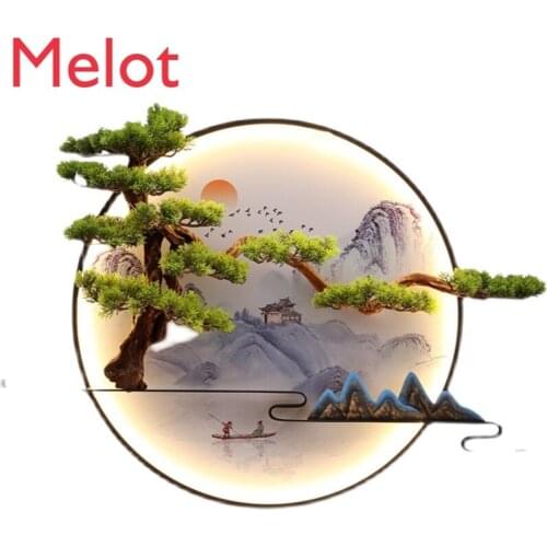 Ty New Chinese Style Living Room Entrance Decorative Painting Tea Room Sofa round Chinese Style Welcome Pine Wall Hanging