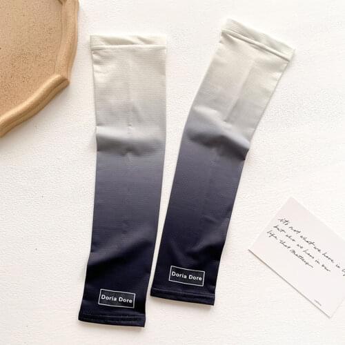 New Unisex Sun Protection Cold Oversleeve Gradient Color and Letters Printed Pattern Oversleeve for Outdoor Activities